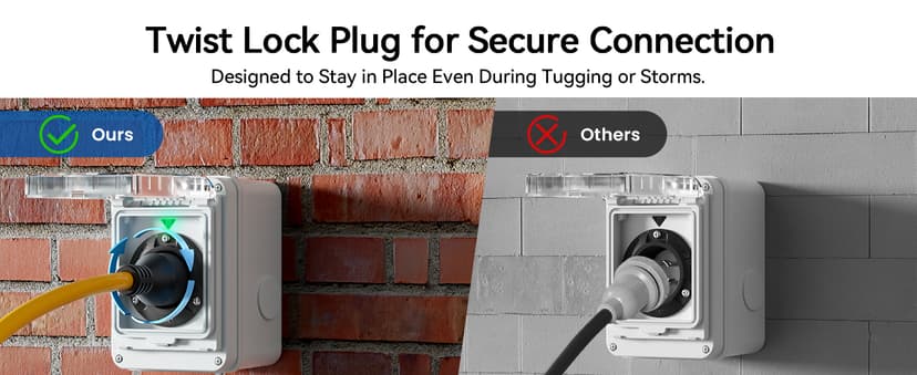 ELEGRP 30 Amp Generator Extension Cord 50 Feet, 4-Prong NEMA L14-30P to L14-30R, 120/250V Up to 75000W, 10 Gauge Heavy Duty SJTW Locking Power Cord for Portable Generators, Home Backup, ETL Listed