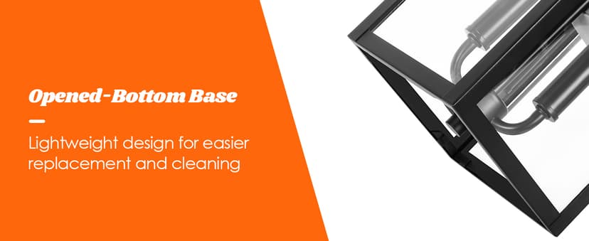 Outdoor Wall Light Fixture, 3-Light 19” Large Waterproof Outside Wall Mounted Sconce Light Fixture with Clear Glass Shade, Black Anti-Rust Exterior Wall Lantern for House, Front Porch, Garage