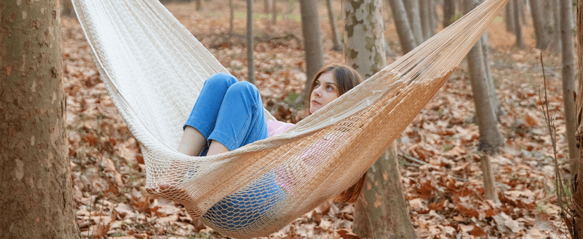 PNAEUT Double Rope Hammock with Stand Included, 12ft Heavy Duty Stand, 2 Person Traditional Cotton Rope Hammocks with Pillow for Outside Porch Patio Backyard Outdoor, Max 475lbs Capacity (Burlywood)