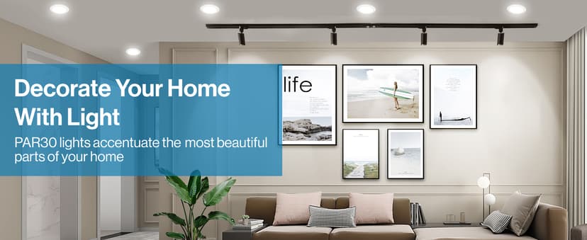 Sunco PAR30 LED Bulbs, Flood Light Outdoor Indoor CRI90, 11W-75W, Dimmable, 3000K Warm White, 850 LM, E26 Base, Wet-Rated, Super Bright, IP65 Waterproof, UL 4 Pack