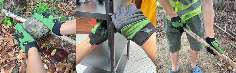 Gardening Gloves for Men and Women, Thorn Proof & Puncture Resistant Working Gloves, Gloves for Safety Work and Gardening, Gardening Gifts, Synthetic Leather Spandex Mechanic with Touchscreen Support