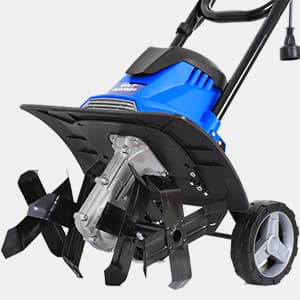 BILT HARD Electric Tiller Cultivator 14 inch, 10 Amp 4 Steel Tines Corded Tiller for Gardening with Foldable Handle, Portable Garden Rototiller with Adjustable Wheels