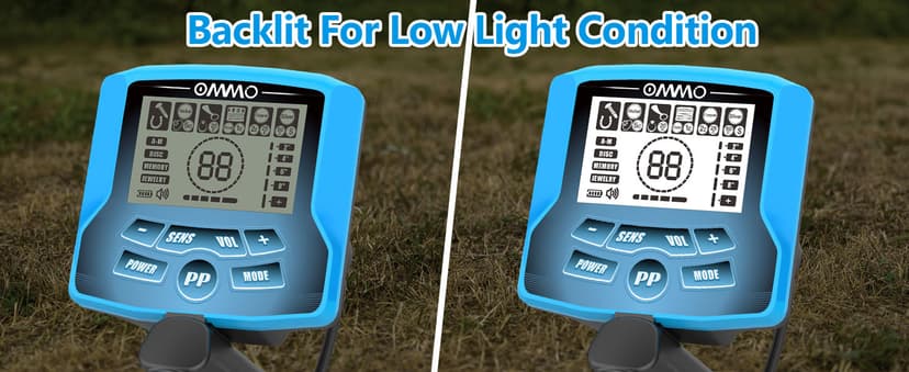 OMMO Metal Detector for Adults With Adjustable Stem, 5 Detection Modes, Higher Accuracy Gold Detector, IP68 Waterproof Coil for Detecting Treasure