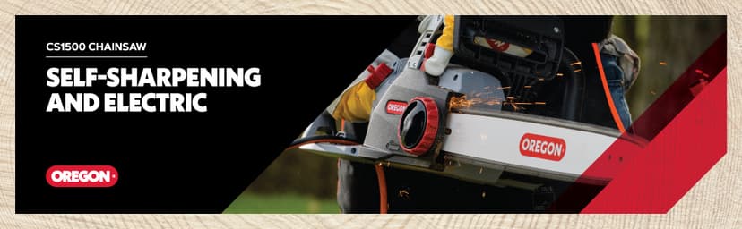 Oregon CS1500 18-inch 15 Amp Self-Sharpening Corded Electric Chainsaw, with Integrated Self-Sharpening System (PowerSharp), 2-Year Warranty, 120V, Grey, Black