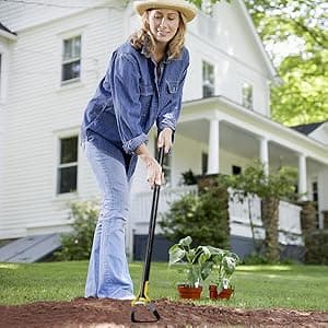 BsBsBest Scuffle Hoe Garden Tool, Stirrup Loop Hoe with 54 Inch Adjustable Long Hand, Great for Weeds in Backyard,Vegetable Garden