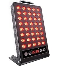 Bestqool Red Light Therapy, Dual Chip Clinical Grade LED Device with Near-Infrared Light 660nm 850nm High Power Panel, Ideal for Body, Face, Recovery, Improve Sleep, Skin Health, 105W (Black 60)