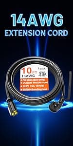 HUANCHAIN 12/3 Gauge Heavy Duty Outdoor Extension Cord 100 ft Waterproof with Lighted end, Flexible Cold-Resistant 3 Prong Electric Cord Outside, 15Amp 1875W 12AWG SJTW, Yellow, ETL