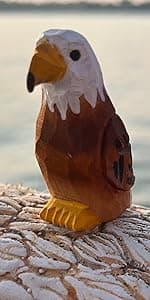 Hand-Carved Cardinal Figurine –Red Wood Bird Figurine Miniature Garden Statue Carving Home Decor Sculpture, Miniature Wildlife Sculpture, Handmade Garden Ornament & Rustic Home Decor Accent