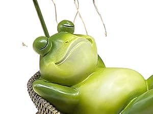 Solar Frog Garden Decor Outdoor Statue - Frogs Umbrella LED Waterproof Sculptures Lights, Cute Frog Pond/Yard Statues Outside Decoration, Home, Lawn, Patio, Resin Animal Ornament, Women/Gardening Gift