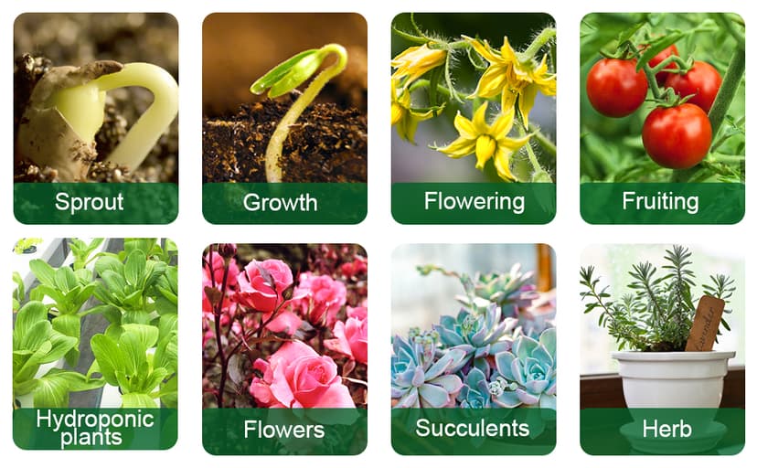 KEELIXIN Grow Lights for Indoor Plants,5 Heads Red Blue White Full Spectrum Plant Light with 15-60" Adjustable Tripod Stand, Indoor Grow Lamp with Remote Control and Auto On/Off Timer Function