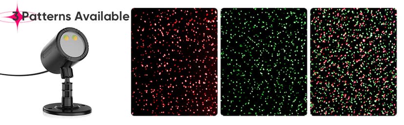 Laser Christmas Projector Lights Outdoor, Red and Green Starry Laser Projector Light with RF Remote, IP65 Waterproof Holiday Garden Laser Light Decor for Outdoor Party Xmas Home (Laser)