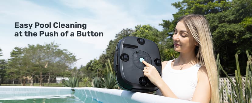 Cordless Robotic Pool Cleaner, Lasts 90 Min, Automatic Vacuum for Above-Ground Pools up to 860 Sq.ft, Portable, Self-Parking, Orange
