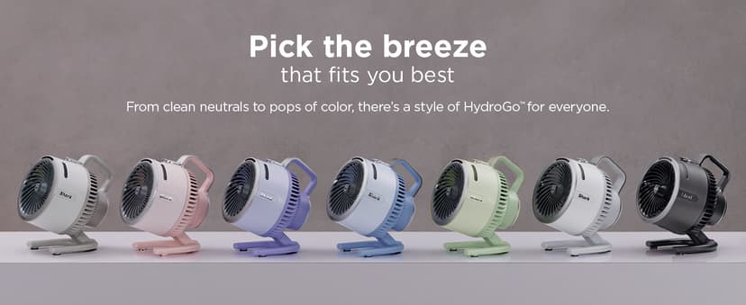 Shark FlexBreeze HydroGo Fan—Ultra-powerful portable fan with indoor + outdoor mist, Up to 70 feet of reach, corded & cordless, up to 12-hr. battery, 5 speeds, evaporative misting, Dove, FA052DV