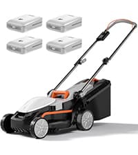 Litheli Cordless Lawn Mower 13 Inch, 20V Electric Lawn Mowers for Garden, Yard and Farm, 5 Heights Adjustment, Light Weight,with 4.0Ah Portable Battery.