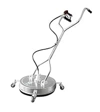 janz 24'' Pressure Washer Surface Cleaner with 4 Wheels,Dual Handle,Stainless Steel Housing, 4 Replacement Nozzle Cores and 2 Hose Adapters,Ideal for Driveways, Sidewalks,Patios,Decks Cleaning