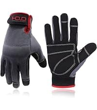 HANDLANDY Work Gloves for Men & Women, Utility Mechanic Working Gloves Touch Screen, Flexible Yard Work Gloves