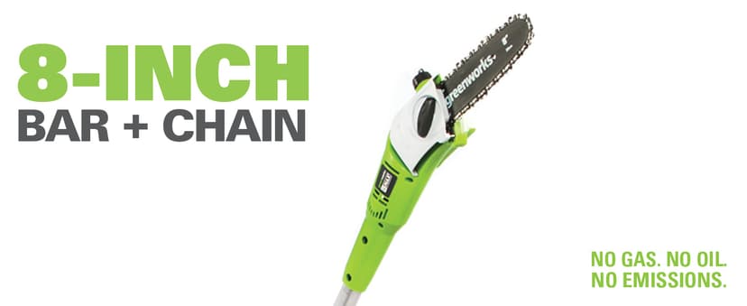 Greenworks 40V 8" Pole Saw + Pole Hedge, 2.0Ah Battery (Gen 1)