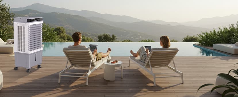 Swamp Cooler,1800CFM Portable Evaporative Air Cooler,Cooling Fan for Room Garage Patio,5.3 Gal Water Tank,3 Speeds,4 Ice Boxes,12H Timer,Remote