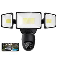 Onforu 60W Flood Lights Outdoor, 6000LM Brightness Security Lights Switch Controlled, 3 Adjustable Heads, IP65 Waterproof, 6500K Wall Mount Exterior LED Flood Light