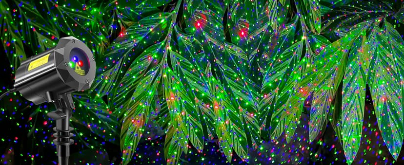 Poeland Christmas Laser Projector Lights Waterproof Outdoor Garden Decorative Lighting with Security Lock 3 Color Red Green Blue
