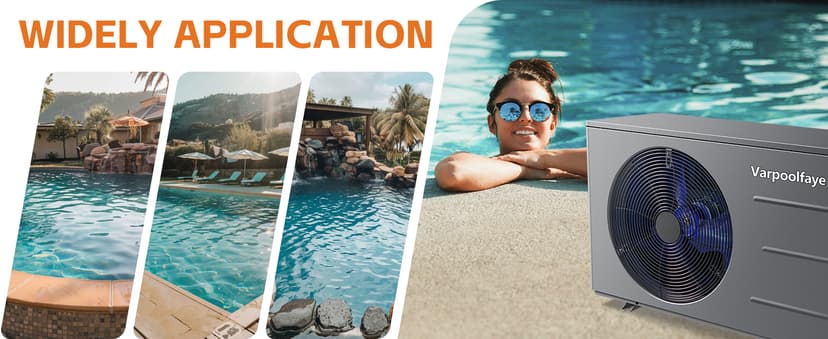 Electric Pool Heater for Inground Pool 30000 BTU Swimming Pool Heater Pump Above Ground Pool Heater 120V 8000 Gallon Heating or Cooling WiFi Control Schedule