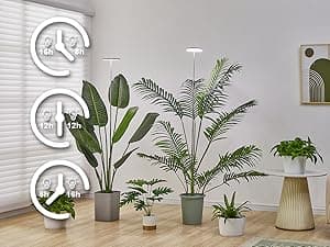 Plant Grow Light,yadoker LED Growing Light Full Spectrum for Indoor Plants,Height Adjustable, Automatic Timer, 5V Low Safe Voltage,Idea for Large Plant Light