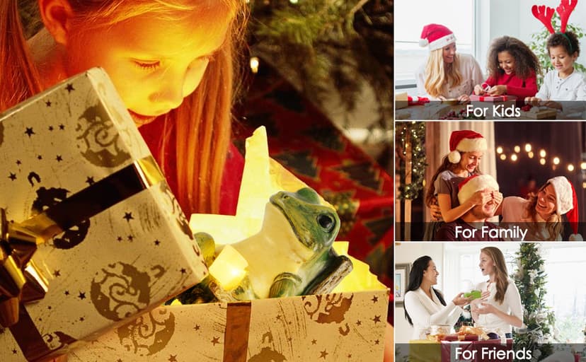 Miniature Frog Garden Statue Mom Gifts Home Decorations Fairy Garden Accessories Outdoor Lights Solar Garden Frog Decor Art Housewarming Gift for Patio,Yard,Lawn Ornament,3.89"x2.36"x3.93