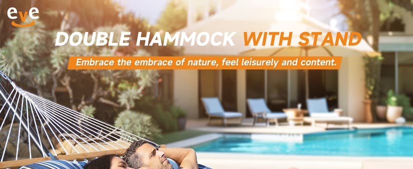 Double Hammock with Stand, 2 Person Cotton Rope Hammock with Removable Polyester Pad, 500LBS Capacity, Portable & Adjustable Design, Includes Storage Bag, Indoor Outdoor Use,White-Gray