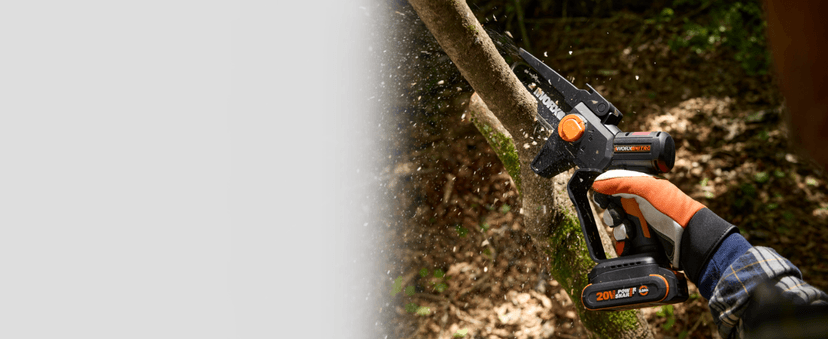 Worx Nitro 20V 5" Cordless Brushless Chainsaw 2.0 Ah Battery and Charger Included WG325