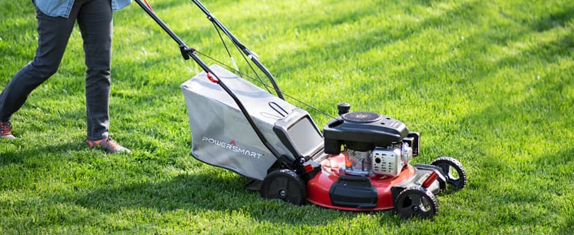 PowerSmart Self Propelled Gas Lawn Mower, 21-Inch 170cc OHV Engine RWD Single-Speed 3-in-1 with Bagging