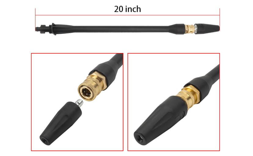 Pressure Washer Replacement Spray Wand with Turbo Nozzle and 5 Spray Tips and Belt Clip Nozzle Holder, Compatible with Husky Greenworks Ryobi Homelite Portland Electric Pressure Washers