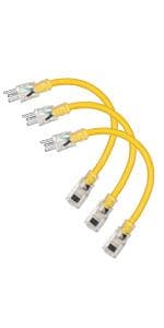 DEWENWILS 25 FT 14/3 Gauge Extension Cord Outdoor Tri-Tap Extension Cord Splitter, Heavy Duty Power Cable SJTW 15 Amp for Multiple Appliances, LED Lighted Plug, ETL Liste