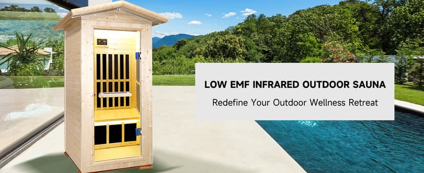 Outdoor Sauna 1 Person for Home Backyard Sauna Outdoor Infrared Sauna 1 Person Dry Sauna for Home Far Infrared Sauna Outdoor Spruce Wood Sauna 1300W Low EMF Single Person Infrared Sauna Room in Home
