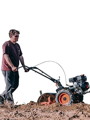 Pulsar 20-Inch Gasoline Powered Rear Tine Tiller with Variable Speed and Rotating Handle
