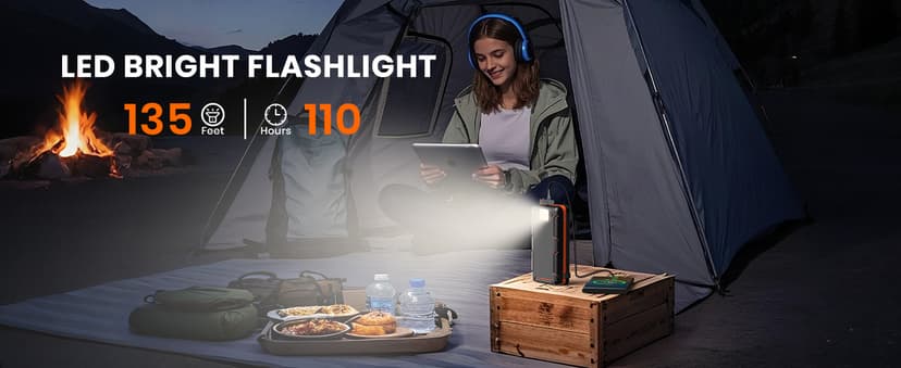 Hiluckey Solar Charger 25000mAh, Outdoor USB C Portable Power Bank with 4 Solar Panels, 3A Fast Charge External Battery Pack with 3 USB Outputs Compatible with Smartphones, Tablets, etc.