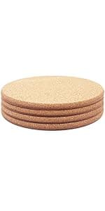 Cork Trivet, 6 Pack High Density Thick Cork Trivets for Hot Dishes and Hot Pots, 8 Inch Heat Resistant Large Coaster for Kitchen, Hot Pads for Table & Countertop
