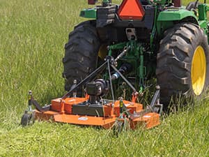 Titan Attachments 3 Point PTO Finish Mower, 60" Cutting Width, Category 1 Hitch, Rear Discharge, Requires 25-40 HP Tractor, Low-Noise Cast Iron Gearbox, Orange Finish