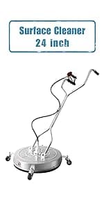 janz 14" Pressure Washer Surface Cleaner with 4 Wheels, Stainless Steel Housing, 1/4" Quick Plug, 2 Extension Wands, 2 Replacement Nozzles and 3 Spray Nozzles, 4000 PSI