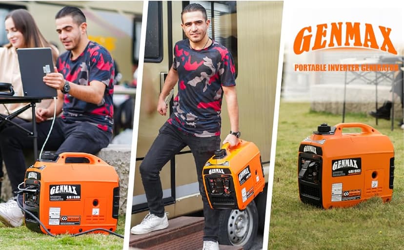 GENMAX Generator,EPA Compliant, Eco-Mode Feature, Ultra Lightweight for Backup Home Use & Camping