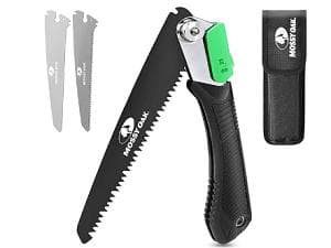 MOSSY OAK 3 in 1 Folding Saw, Pruning Hand Saw with Wood, Metal and PVC Blade, Camping Saw for Backpacking, Hunting and Bushcraft, Pouch Included