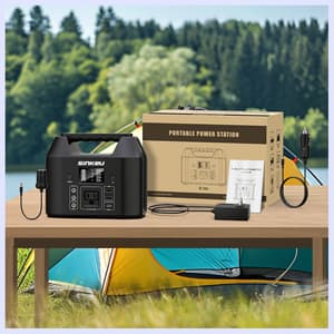 SinKeu Portable Power Station 122.8Wh, LiFePO4 Battery Solar Generator for Home Use, 150W Power Bank with AC Outlet for Camping, RV, Emergency Backup