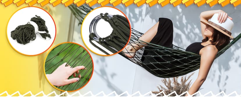 Mesh Rope Hammocks for Outside - Sleeping Hammock Nylon Camping - Hammock Large Weight Limit Swing Mesh Hammock Large Hammocks for Outside Nylon Hammocks