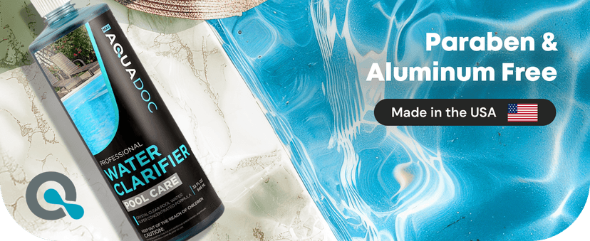 Pool Clarifier Liquid for Cloudy Water Treatment - Swimming Pool Water Clarifier to Support Water Clarity in Inground and Above Ground Pools - AquaDoc - 32oz 2 Pack