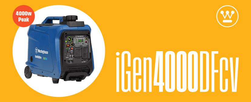 Westinghouse 4000 Peak Watt Super Quiet Dual Fuel Portable Inverter Generator, Wheel & Handle Kit, Gas & Propane Powered, RV Ready, CO Sensor, Parallel Capable