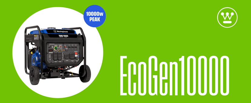 Westinghouse 10000 Peak Watt Portable Open Frame Inverter Generator, Remote Electric Start with Auto Choke, Transfer Switch Ready, Gas Powered, CO Sensor