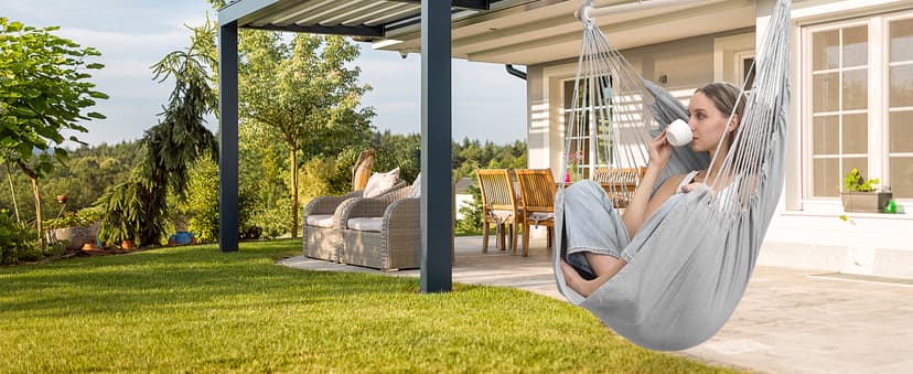 Y- Stop Hammock Chair Hanging Rope Swing Chair, Max 500 Lbs, 2 Seat Cushions Included, Removable Steel Spreader Bar with Anti-Slip Rings, Hardware kit-for Indoor or Outdoor(Light Grey)