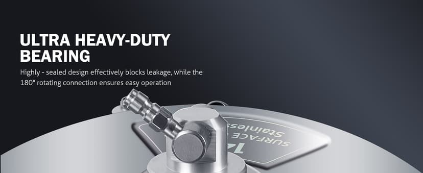 14" Pressure Washer Surface Cleaner with 4 Wheels - Stainless Steel Surface Cleaner for Pressure Washer Attachment for Concrete, Patio, Sidewalk, Deck and Driveways - PWS14