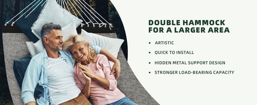 Patio Watcher 13 FT Quick Dry Textilene Hammock - Outdoor Double Hammock - Heavy Duty for Outside - 450 lbs Capacity - Mocha