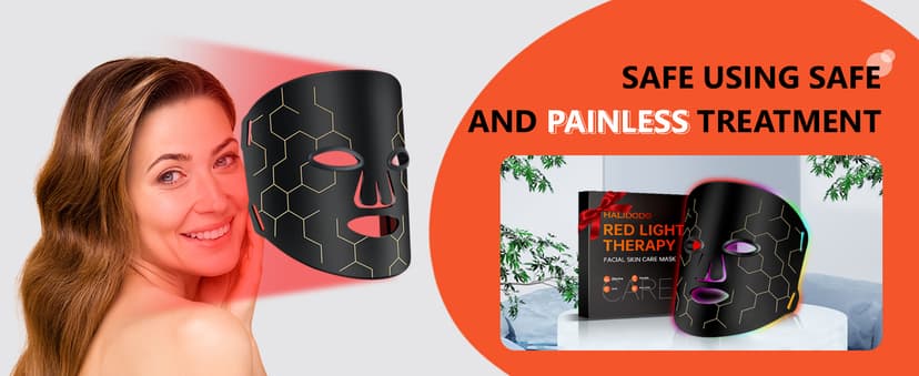 Red Light Therapy Mask for Face, 8 Mode Facial Skin Care Mask, 288 Lamp Red Light Therapy Mask at Home, 660nm&850nm Infrared Light Therapy Mask with Timer Remote Control, Relife