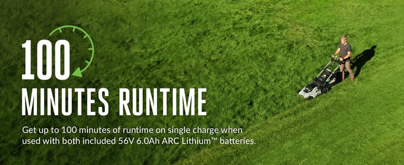 EGO POWER+ Electric Lawn Mower, Self-Propelled Cordless with Select Cut and Touch Drive, Includes (2) 56V 6.0Ah Batteries and Rapid Charger - LM2134SP-2